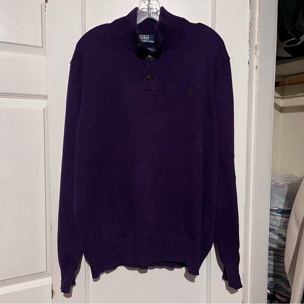 Purple cotton xl sweater polo Ralph Lauren men